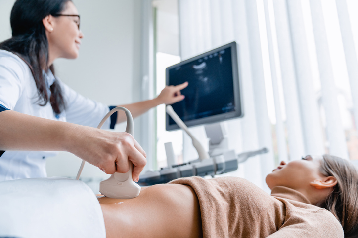 Pregnant patient getting an ultrasound